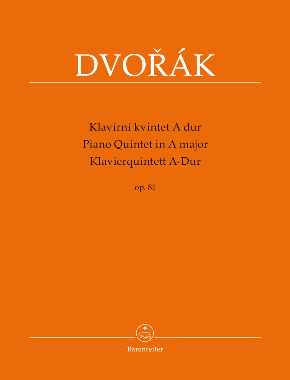 Dvorak - Piano Quintet in A Major Op. 81 Score & Parts - Barenreiter