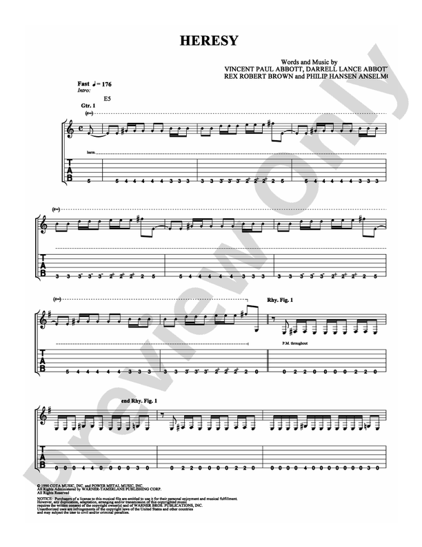 Heresy - Guitar TAB (Digital Download)