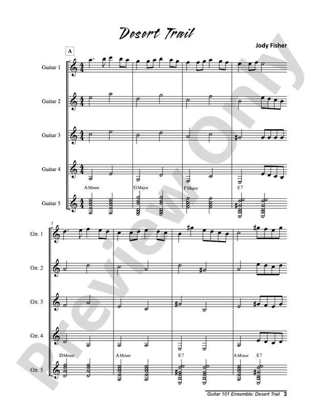 Alfred's Guitar 101, Ensemble: Desert Trail - Guitar Ensemble (Digital Download)