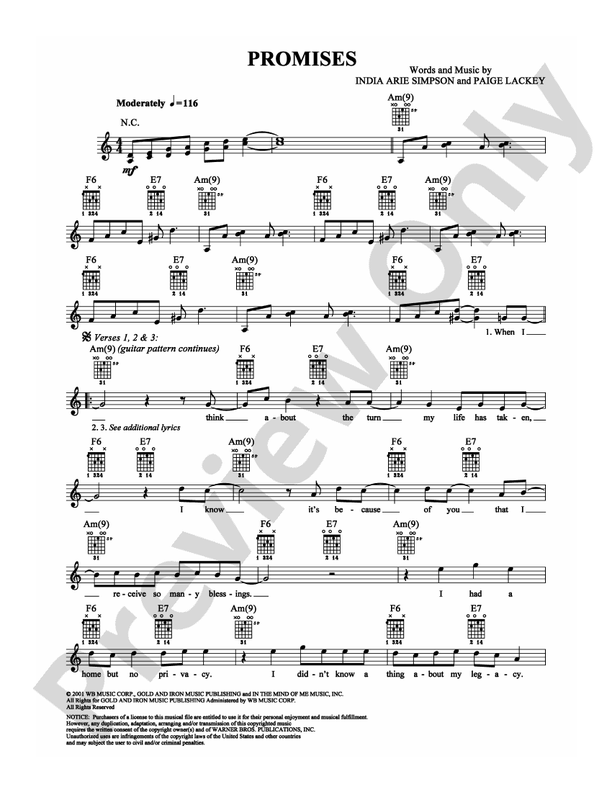 Promises - Easy Guitar (Digital Download)