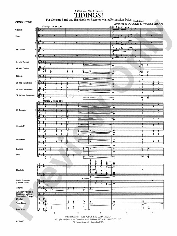 Tidings! (A Christmas Carol Fantasy) - Concert Band Conductor Score & Parts (Digital Download)