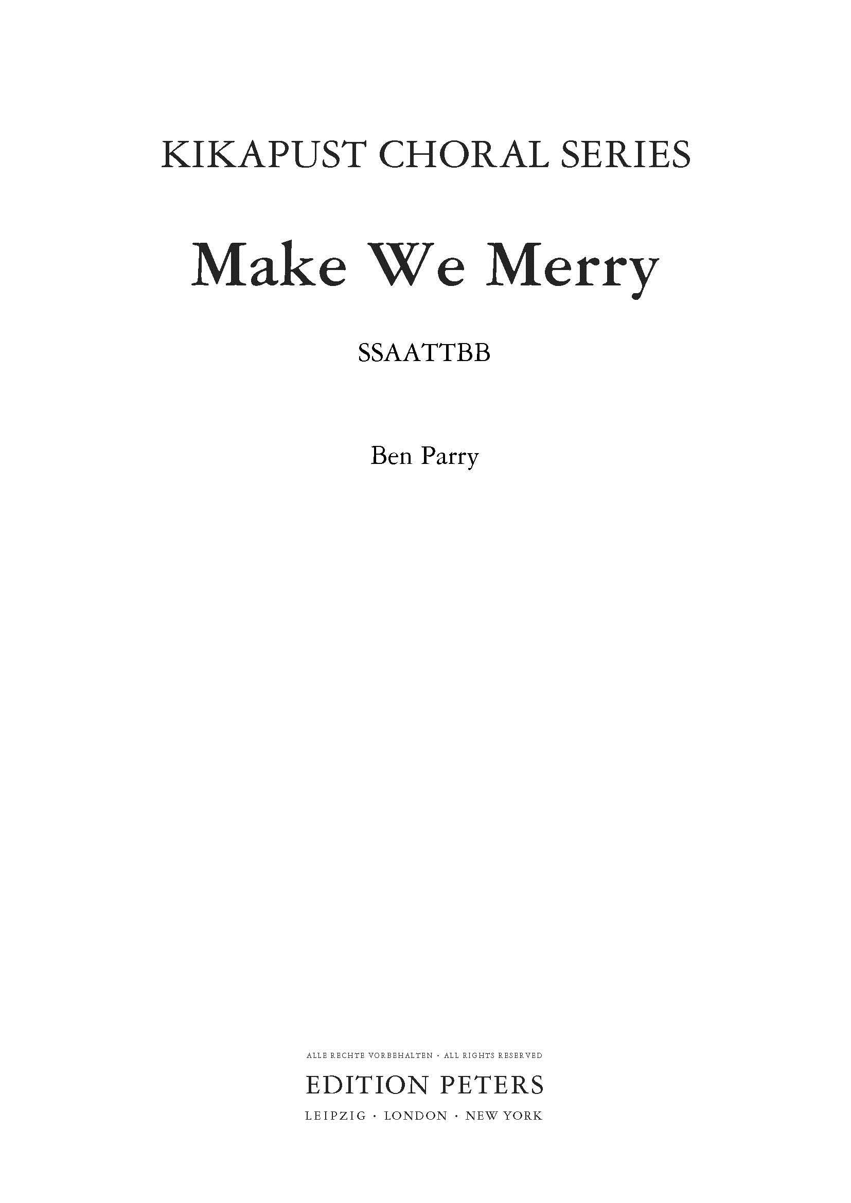 Make We Merry - SATB Choral Octavo (Digital Download)