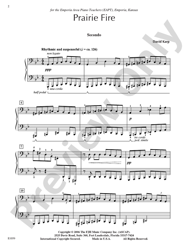 Prairie Fire - Piano (Digital Download)