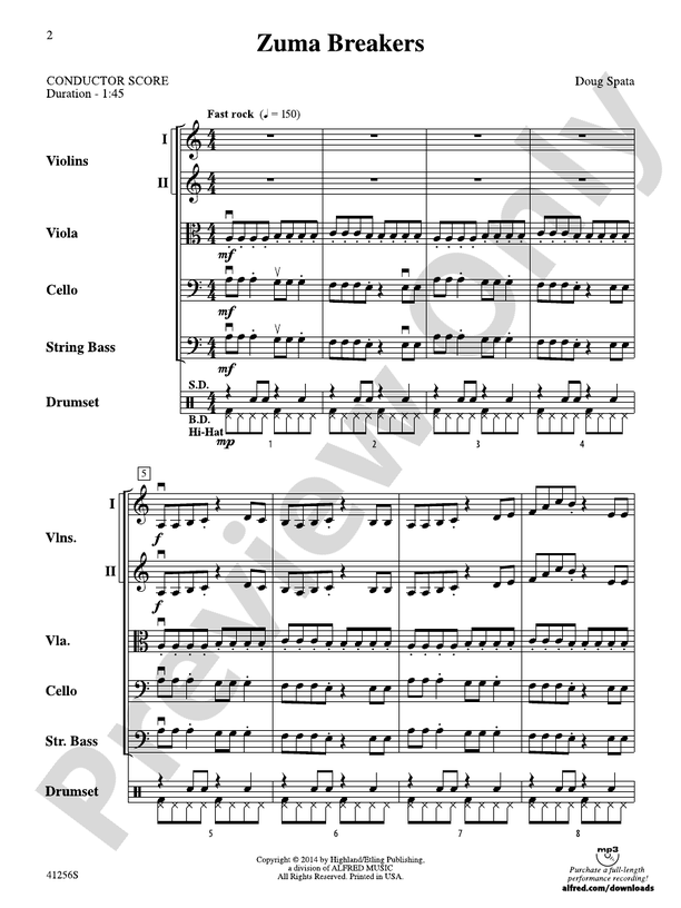 Zuma Breakers – String Orchestra Conductor Score & Parts (Digital Download)