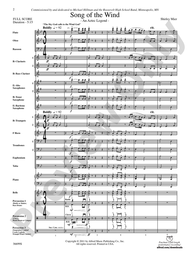 Song of the Wind - Concert Band Conductor Score & Parts (Digital Download)