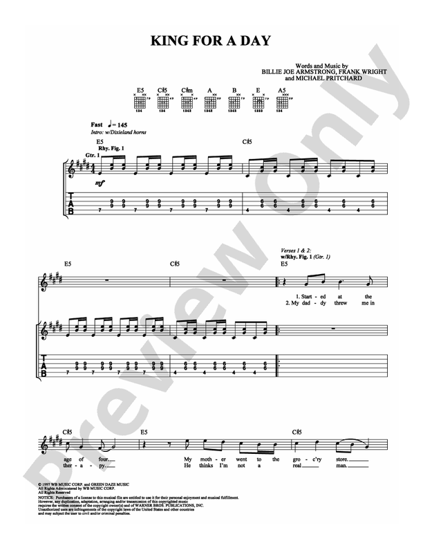 King for a Day - Guitar TAB (Digital Download)