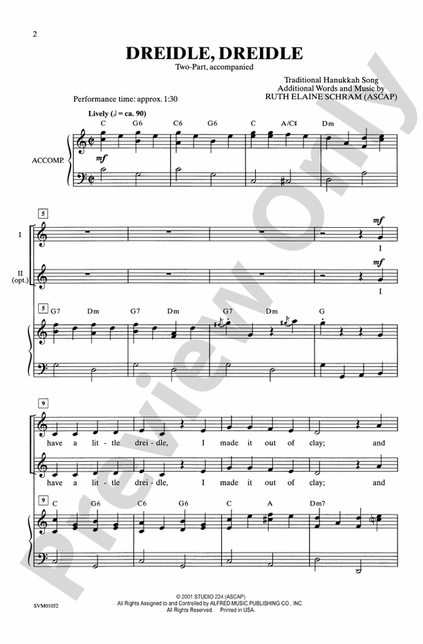 Dreidle, Dreidle – 2-Part Choral Octavo (Digital Download)
