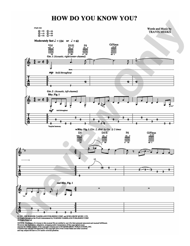How Do You Know You? - Guitar TAB (Digital Download)