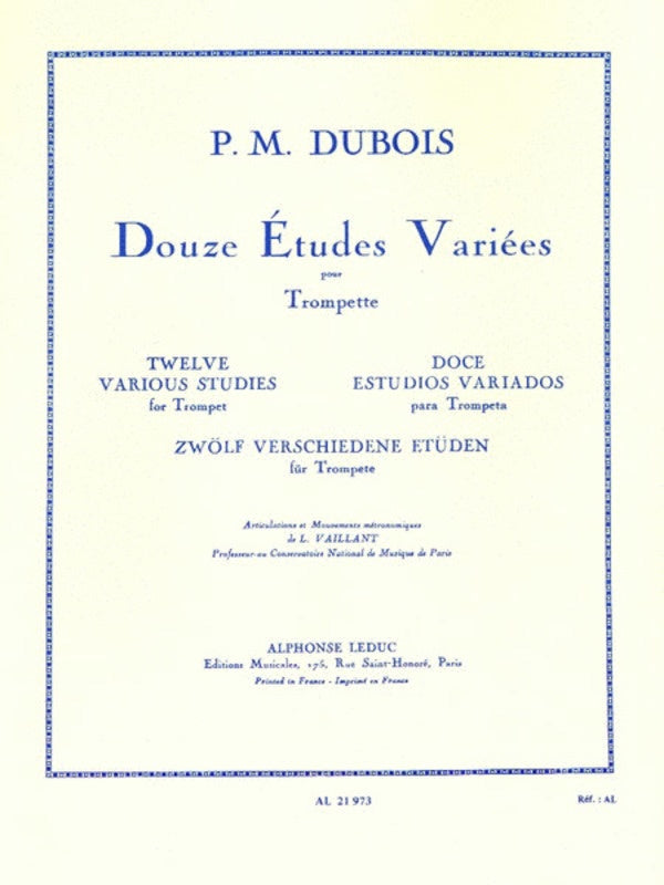 12 Etudes Variees - Pierre Max Dubois - Trumpet Alphonse Leduc Trumpet Solo