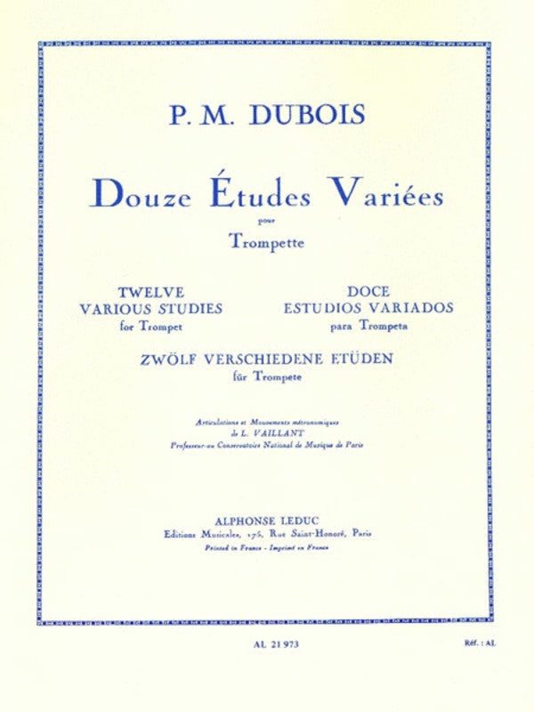12 Etudes Variees - Pierre Max Dubois - Trumpet Alphonse Leduc Trumpet Solo