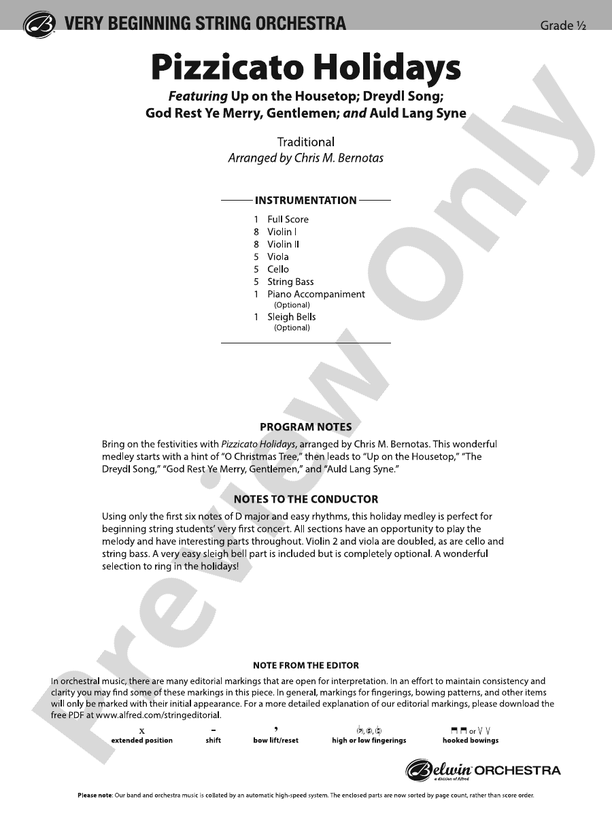 Pizzicato Holidays - String Orchestra Conductor Score & Parts (Digital Download)