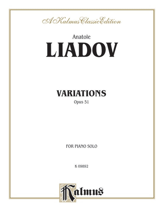 Liadov - Variations sur un Theme Populaire Polonais - Piano Solo (Digital Download)