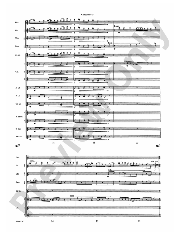 Variations on a Theme of Robert Schumann - Concert Band Conductor Score & Parts (Digital Download)
