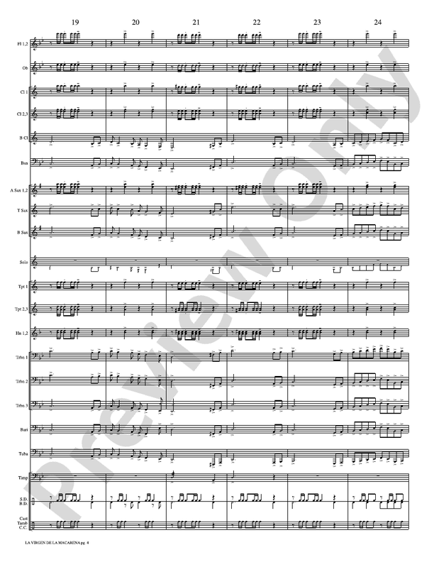 La Virgen de la Macarena (Solo Trumpet and Concert Band) - Concert Band Conductor Score & Parts (Digital Download)