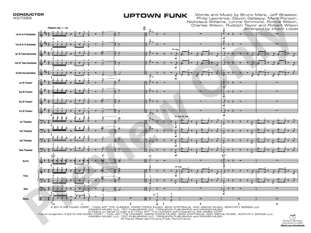 Uptown Funk - Jazz Ensemble Conductor Score & Parts(Digital Download)