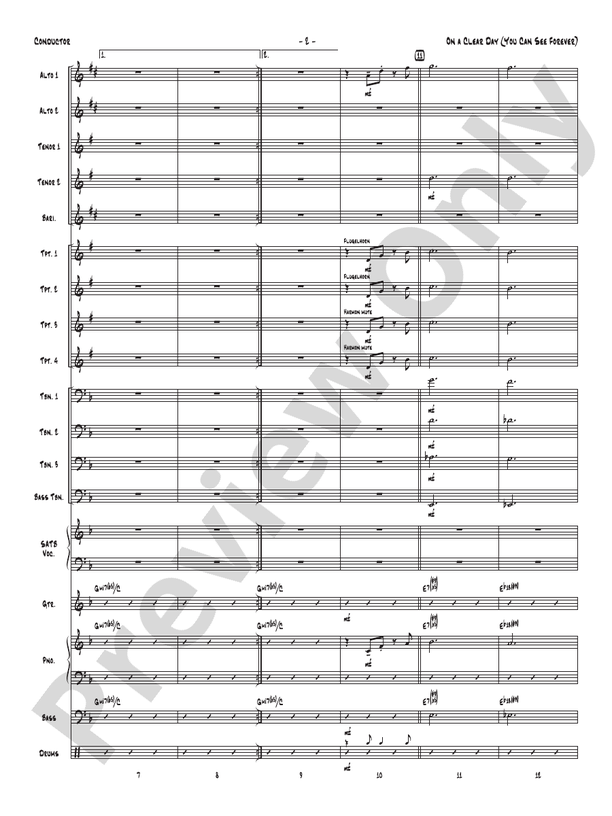 On a Clear Day (You Can See Forever) - Jazz Ensemble Conductor Score & Parts(Digital Download)