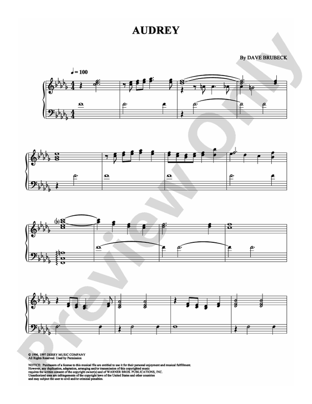 Audrey - Piano (Digital Download)