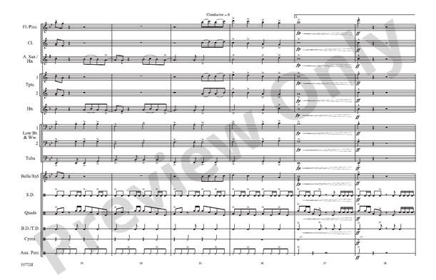 Down – Marching Band Conductor Score & Parts (Digital Download)