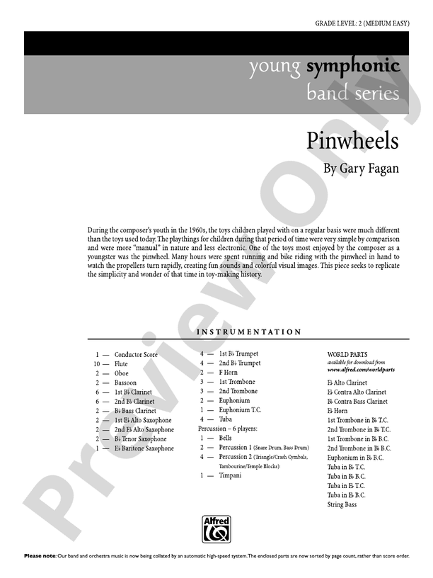 Pinwheels - Concert Band Conductor Score & Parts (Digital Download)