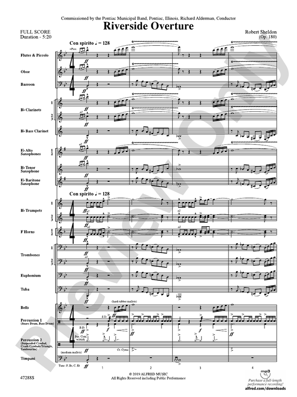 Riverside Overture - Concert Band Conductor Score & Parts (Digital Download)
