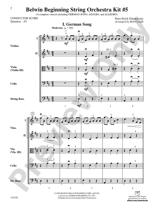 Belwin Beginning String Orchestra Kit #5 – String Orchestra Conductor Score & Parts (Digital Download)
