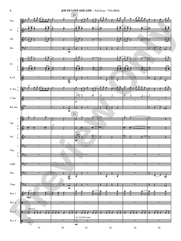 Joy of Love and Life - Concert Band Conductor Score & Parts(Digital Download)