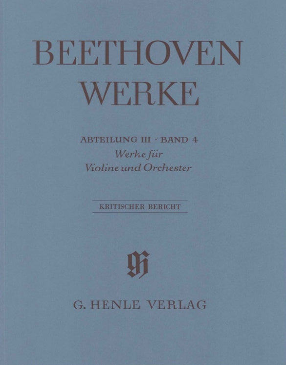 Beethoven - Works for Violin & Orchestra - Full Score Henle HN4103