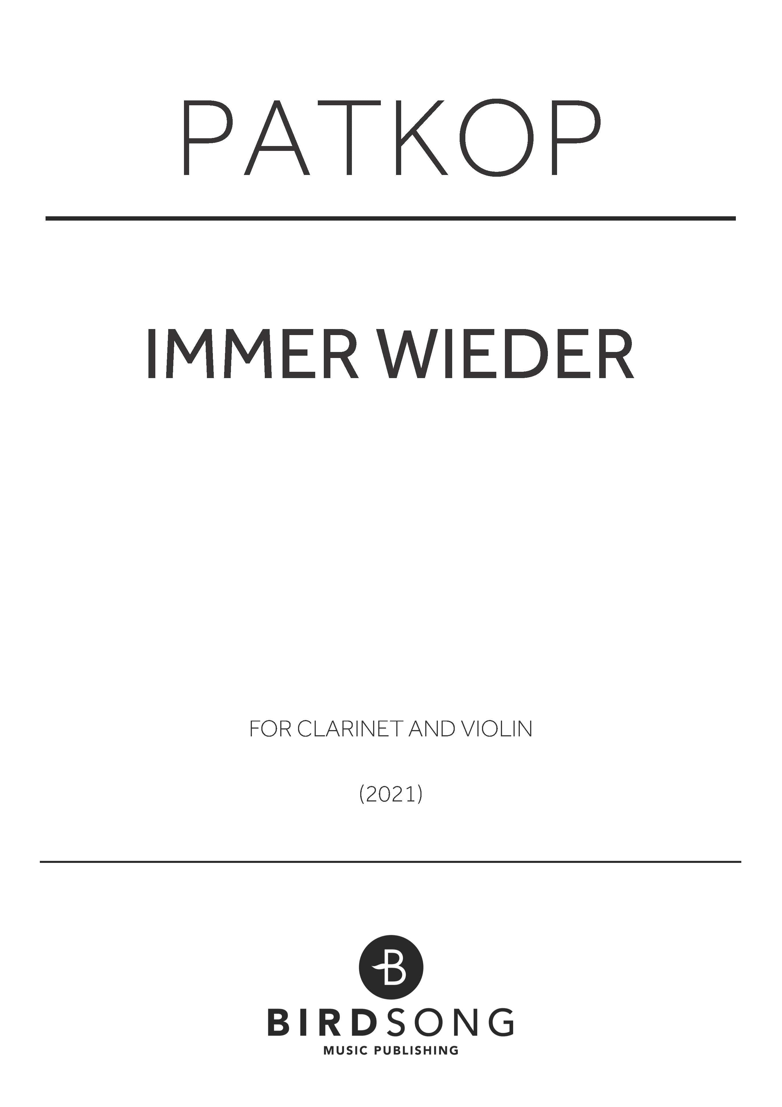 immer wieder - Clarinet, Violin Duet (Digital Download)