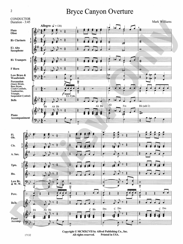 Bryce Canyon Overture - Concert Band Conductor Score & Parts (Digital Download)