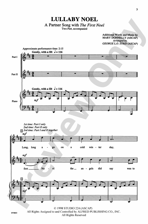 Lullaby Noel – 2-Part Choral Octavo (Digital Download)