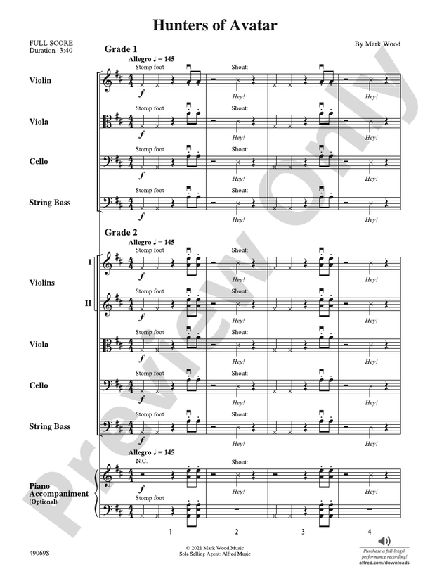 Hunters of Avatar - String Orchestra Conductor Score & Parts (Digital Download)