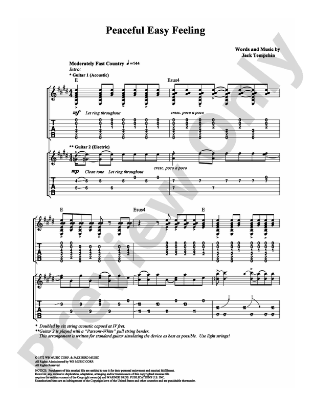 Peaceful Easy Feeling - Guitar TAB (Digital Download)
