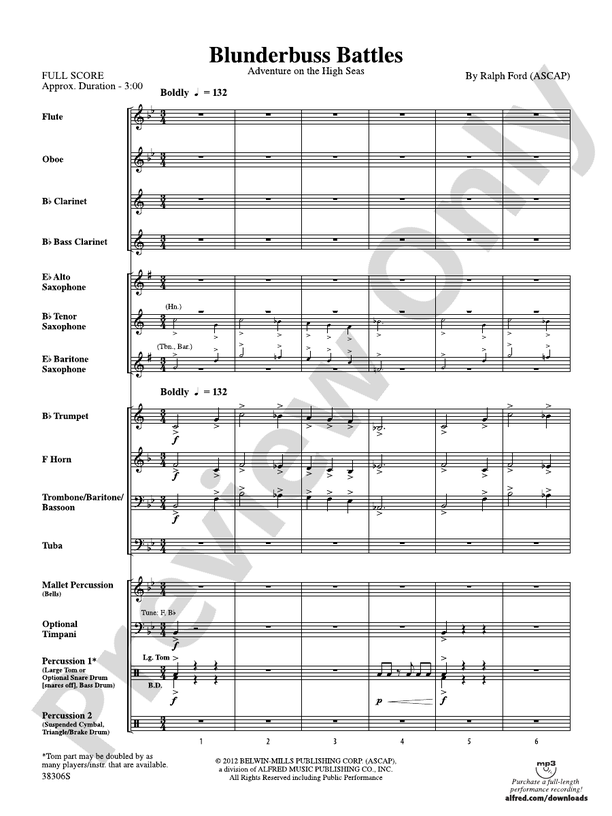 Blunderbuss Battles - Concert Band Conductor Score & Parts (Digital Download)