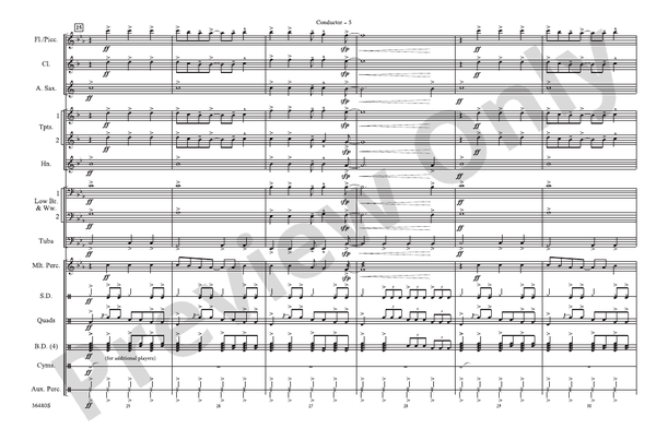Holiday – Marching Band Conductor Score & Parts (Digital Download)