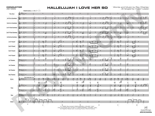 Hallelujah I Love Her So – Jazz Ensemble Conductor Score & Parts (Digital Download)