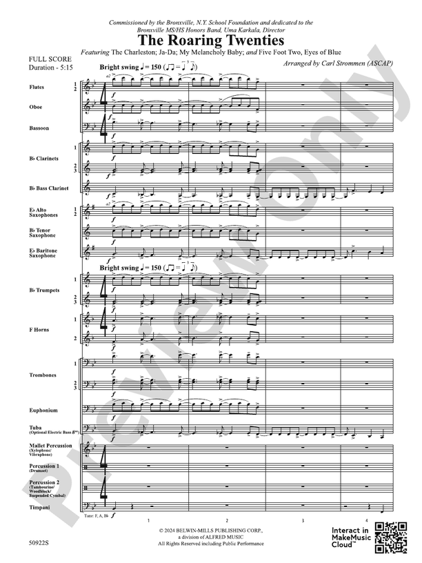 The Roaring Twenties – Concert Band Conductor Score & Parts (Digital Download)