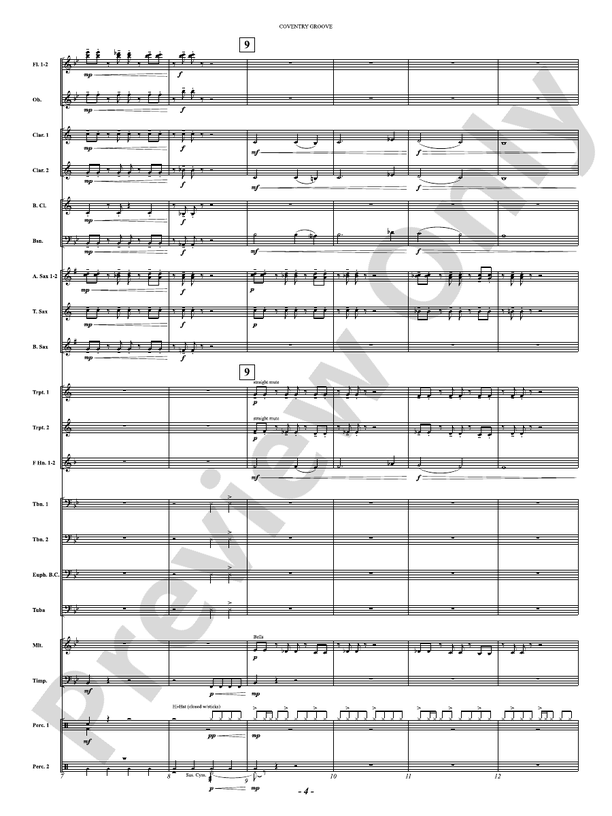 Coventry Groove - Concert Band Conductor Score & Parts(Digital Download)