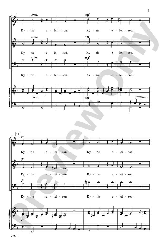 A Classic Kyrie - 3-Part Mixed Choral Octavo (Digital Download)