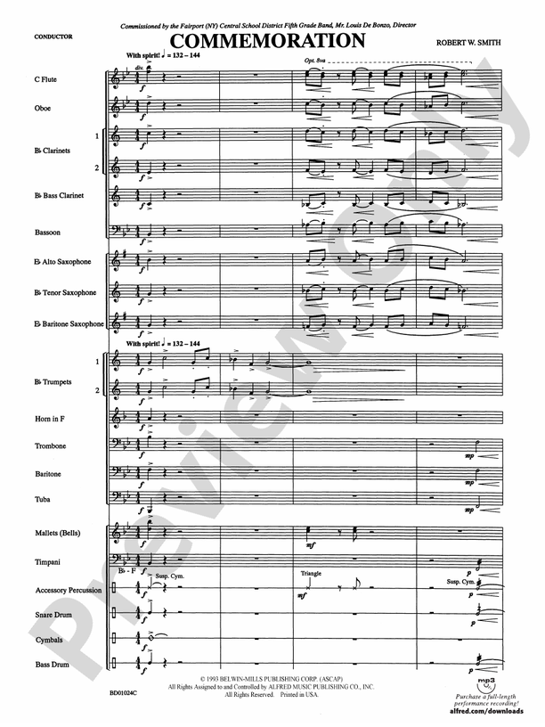 Commemoration - Concert Band Conductor Score & Parts (Digital Download)