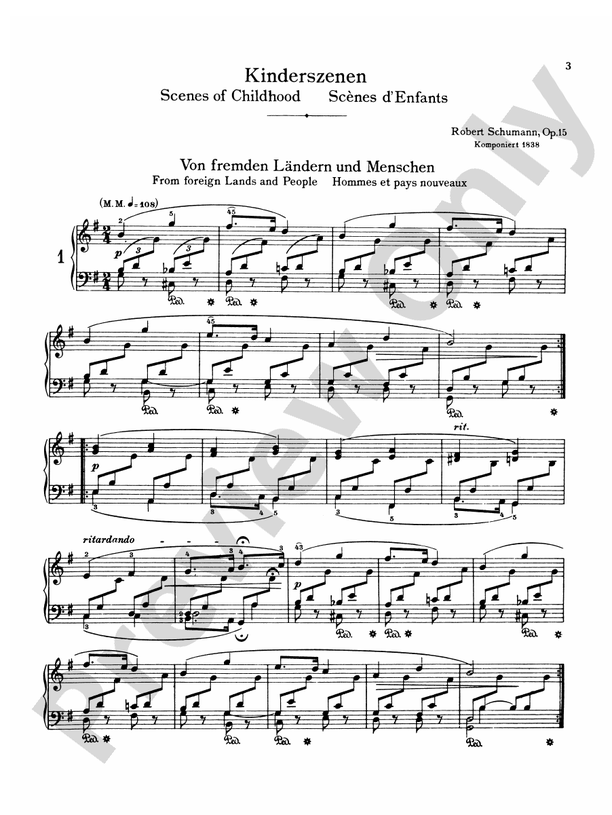Schumann - Scenes from Childhood, Op. 15 - Piano Solo (Digital Download)