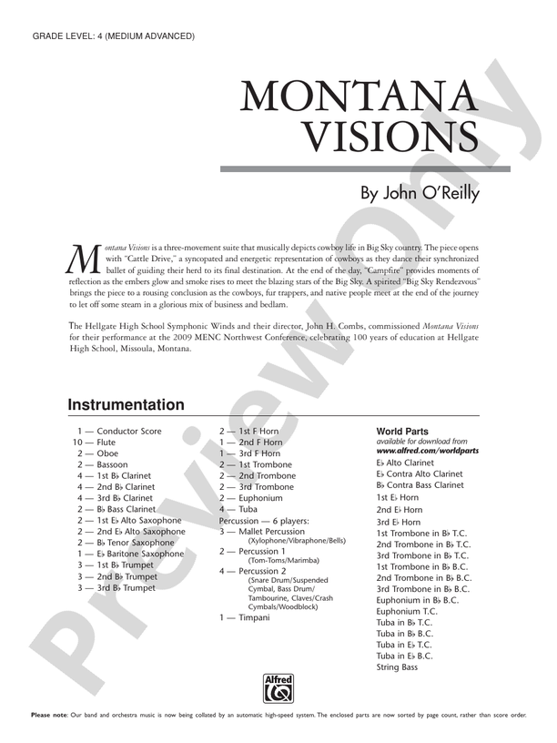 Montana Visions - Concert Band Conductor Score & Parts (Digital Download)