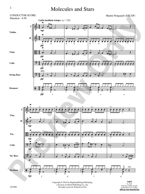 Molecules and Stars – String Orchestra Conductor Score & Parts (Digital Download)