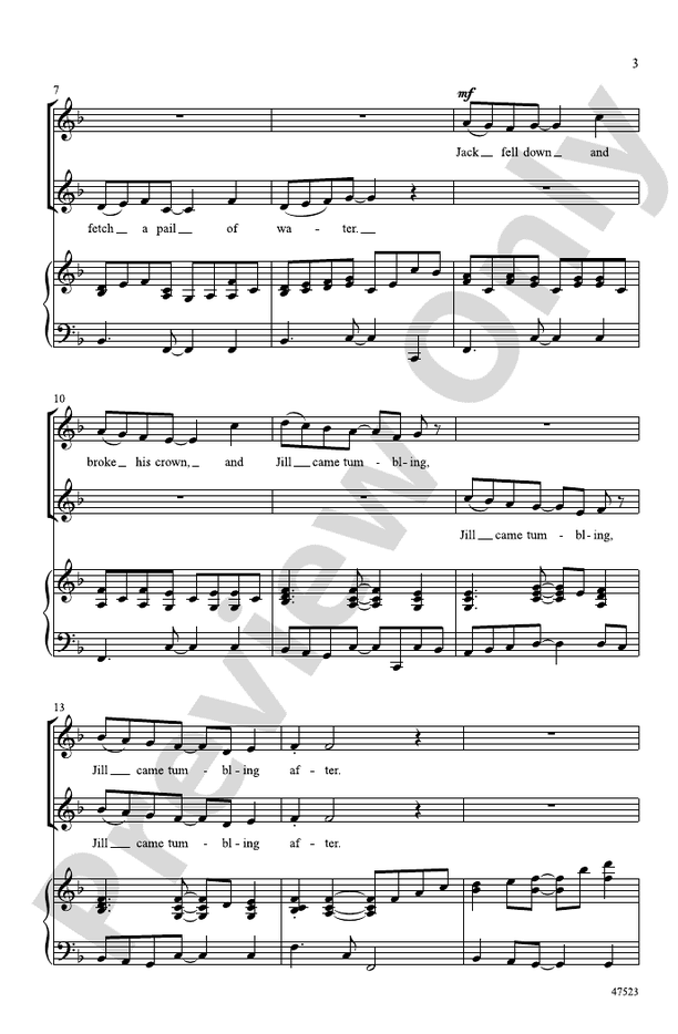 Jack and Jill – 2-Part Choral Octavo (Digital Download)