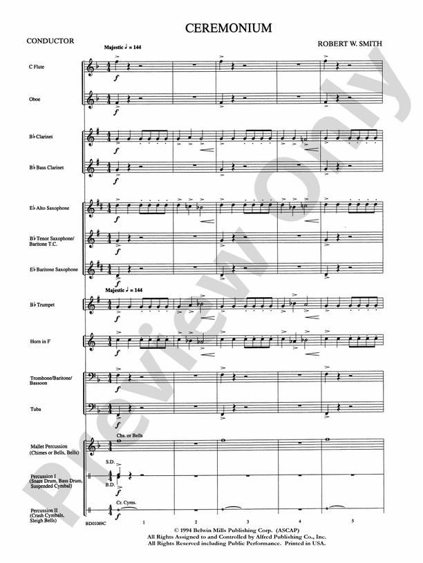 Ceremonium - Concert Band Conductor Score & Parts (Digital Download)