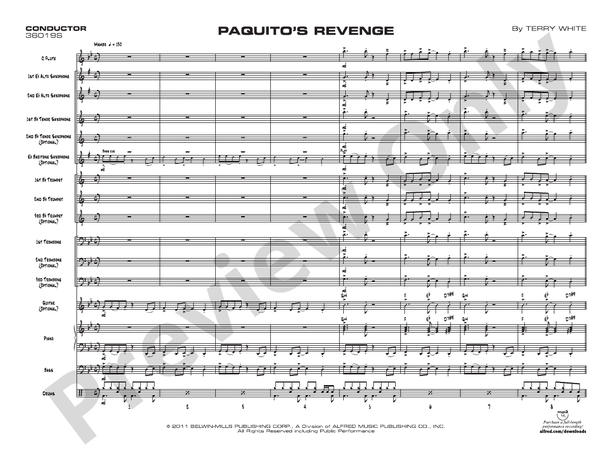 Paquito's Revenge - Jazz Ensemble Conductor Score & Parts(Digital Download)
