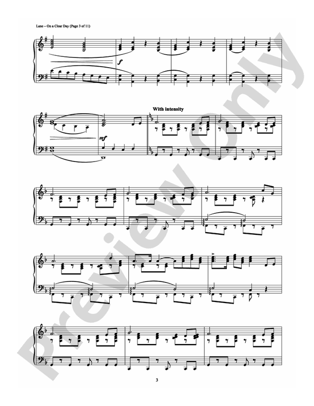 On A Clear Day (You Can See Forever) (Overture) - Piano (Digital Download)