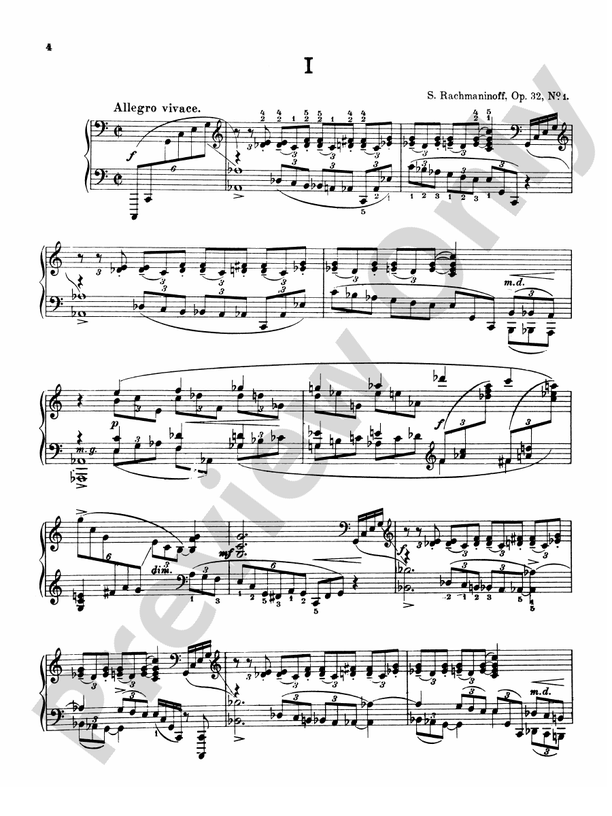 Rachmaninoff - Fourteen Preludes - Piano Solo (Digital Download)