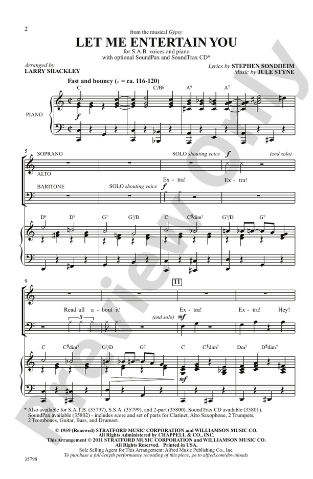 Let Me Entertain You (from Gypsy) – SAB Choral Octavo (Digital Download)