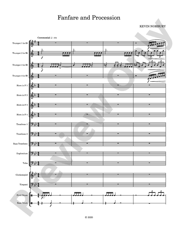 Fanfare and Procession - Concert Band Conductor Score & Parts (Digital Download)