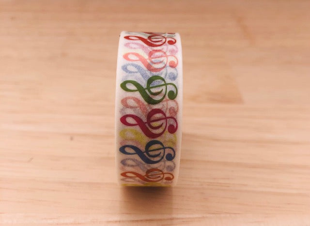 Sticky Tape Colourful Treble Clefs